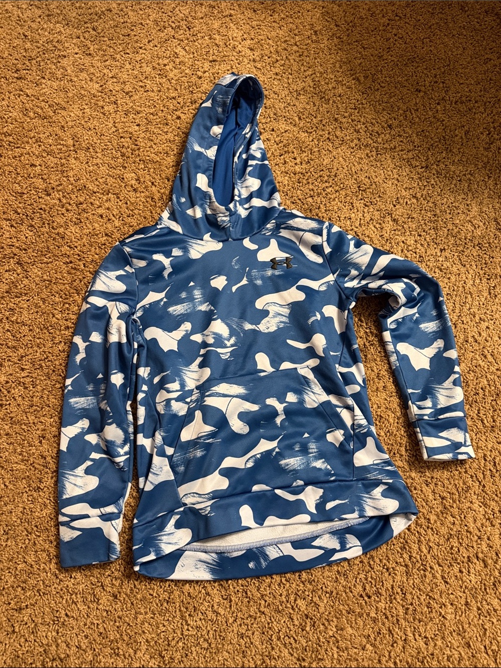 Under Armour Kids' Blue & White Camo Hooded Sweatshirt